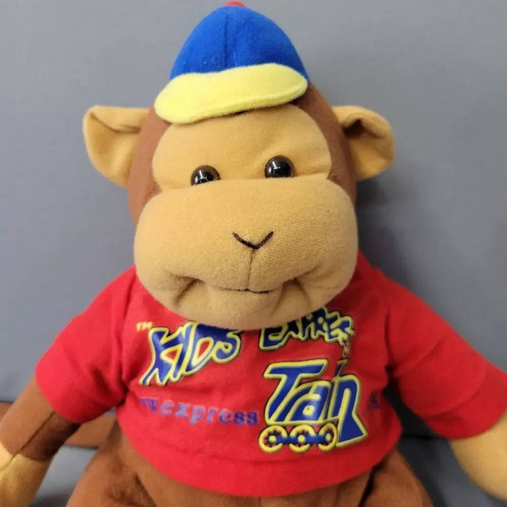 Kids‎ Express Train Monkey Plush Toy Brown Red Blue 14
